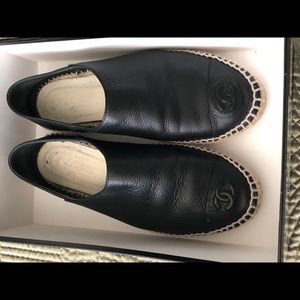 CHANEL black espadriles